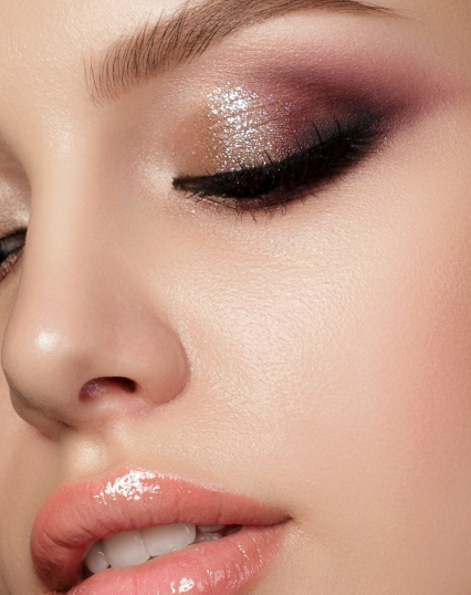 Picture of a lady with frosted makeup